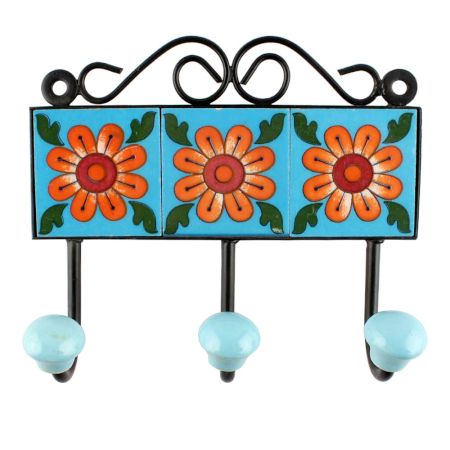 Mustard Flower Ceramic Tiles Hook 